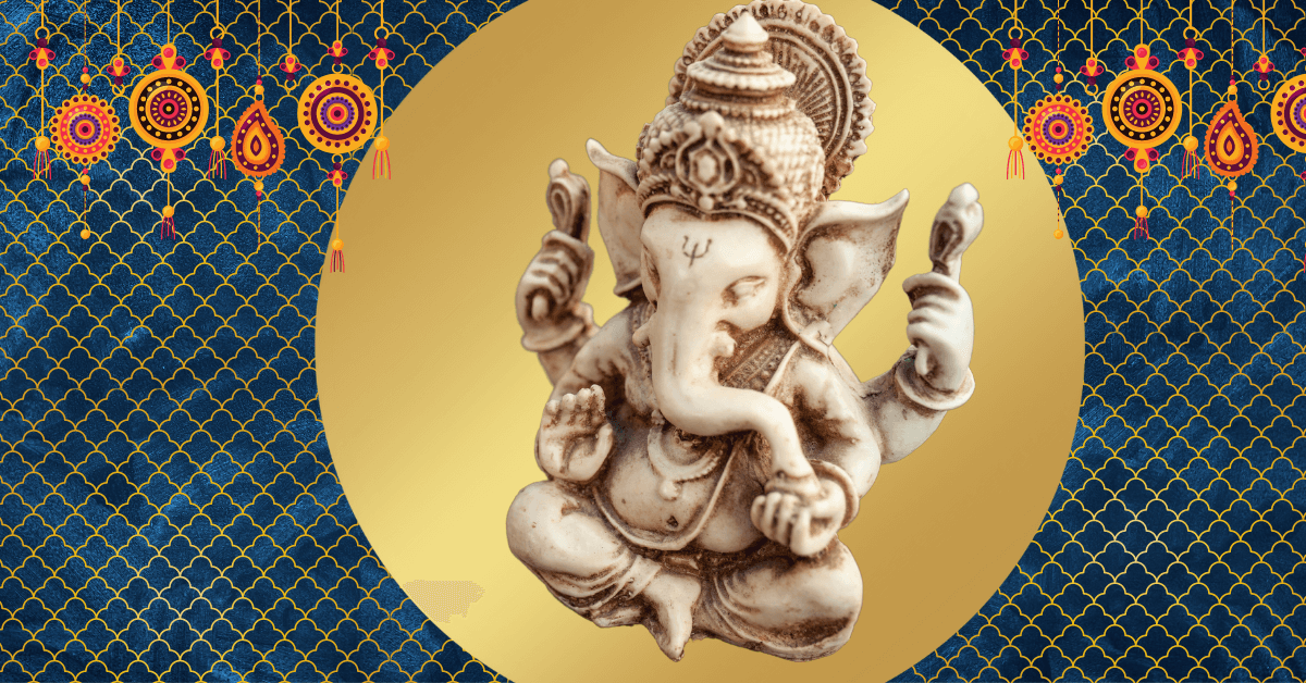 Ganesh Chalisa text in Hindi and English translation with meaning